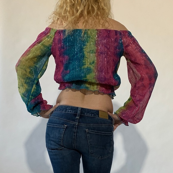 A3 Design Shimmery Mermaid Style Crop Top Size M - Picture 2 of 5